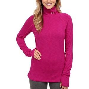 Under Armour Women's Half Zip Cold Gear Fuchsia Long Sleeve Pullover M